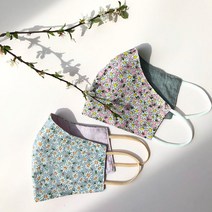 여름 면 마스크 가격인하 천 필터교체형 빨아쓰는 입체 패션 항균 인견마스크 꽃무늬