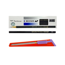 톰보 MONO 4B연필 12p + 피스코리아 201 컷터칼 세트, 랜덤발송(컷터칼), 12세트