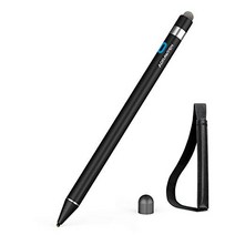 Adrawpen 터치 펜 2in1 극세 스타일러스 펜 iPadiPhoneAndroid태블릿에 대응 구리제도전 섬유 펜촉 고감도 USB 충전식 스마트폰 캡 첨부 블랙