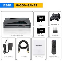 오락기 레트로 옛날오락기 가정용 오락실 게임기 슈퍼 콘솔 X2 PRO 게임 100K 70 에뮬레이터와 호환 4K UHD 24G 50 GWifiBT 지원, X2PRO1287062+UK