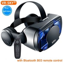 카메라렌즈 캐논 호환 렌즈 시그마 가상 현실 3D VR 헤드셋 스마트 안경 헬멧 폰 휴대 전화 모바일 7 인치, 02 Blu-ray B03 Remote