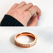 심플 데일리 써지컬스틸 다이아 큐빅 반지