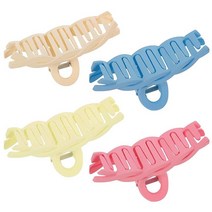 CNHUALIN 마카롱 헤어 클로 클립 4개 - 제자리에 미끄러지지 않고 머리카락을 고정할 수 있는 10.9cm(4.3인치) 두꺼운 모발용 클립491084, 4 Color