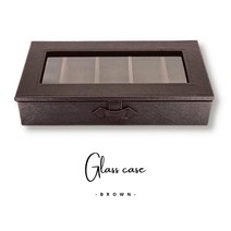 가죽 안경 선글라스 케이스 악세사리 보관함 3색상, 다크브라운