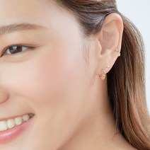 골드앤디어 14k 크리스탈 하트 피어싱 (낱개1개) 3color