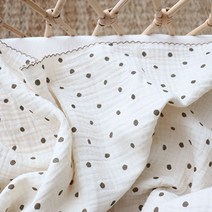 슬로우고 프리도트 거즈 블랭킷 3중직 사계절 유아 담요, 모카