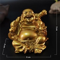 포대화상 재물운 무병 장수 부귀 풍수지리 가정화목 미니불상 불교 굿즈 황금 웃음 부처님 동상 중국어 풍, 01 Gold