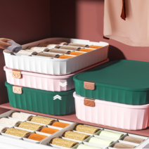 칸막이 뚜껑 속옷정리함 양말정리함 브래지어 플라스틱 서랍정리 수납박스 보관함, 15칸-핑크