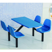 벤치형 의자 식탁 식당 단체 급식 휴게소 카페 푸드코트 일체형 4인, FRP테이블+플라스틱벤치4인 일자형