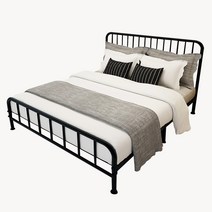 철제 침대 프레임 DIY 셀프 조립식 침대틀 싱글 더블, 1800mmx2000mm 블랙