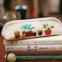연필 케이스 DIY 자수 키트 화장품 가방 패턴 인쇄 크로스 스티치 바느질 아트 수공예 홈 장식 선물, unfinished kit, 1