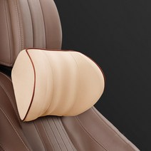 메쉬 자동차 목 베개 세트 메모리 폼 자동 머리 받침 허리 지원 쿠션 icesilk 좌석 뒤 표지 베개 자동차 액세서리, 베이지