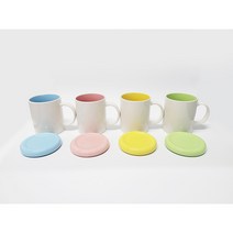 핸드팩토리 주문 제작 포토 이니셜 뚜껑 머그컵, 옐로우 뚜껑, 1개