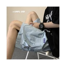 와이케이하우스 Aberdeen Art 남성용 라벨 작업복 반바지 여름 느슨한 스트레이트 스포츠 캐주얼 비치 바지 와이드 레그 팬츠_69122