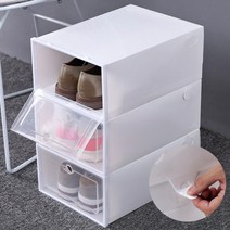 접이식 조립 종이 정리 상자 임시 미니 신발장 소품 보관 수납함, 화이트M