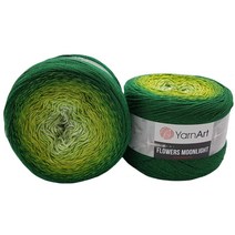 얀아트 플라워 YarnArt flower 520g 그린 키위 뜨개질 초보용 아크릴 콘사 울