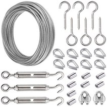 메쉬휀스 메쉬휀스부속 메쉬펜스 울타리팬스 정원울타리 휀스고정볼트 매쉬휀스 그물망 방지 가축 휀스 철망 울타리 철조망 TOP 15M 식물 등반을 위한 정원 와이어 로프 클립 장착기