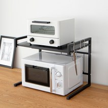 라라밤 전자레인지 선반 너비조절형, (1번) 너비조절, 블랙