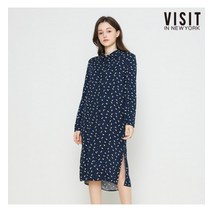 [비지트인뉴욕] 프린팅 셔츠 롱 원피스(VW5OPV1)