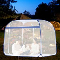 원터치 사각 모기장 침대 여름 방충망 바닥 있는 대형, 쿠팡 슈퍼 싱글 1-2인용