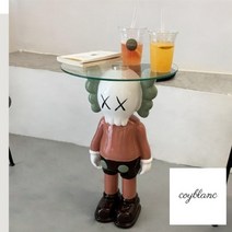 명품 카우스 피규어 친환경 티테이블 샵인테리어소품, 피치핑크