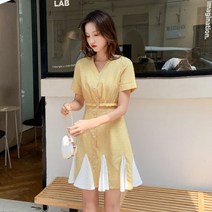 체크 노랑 생일 딸 원피스 드레스 여자 하객 상견례 20대 30대 여친 6월 7월 돌 잔치 엄마 아내 선물 언니