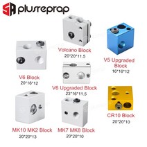 3d 프린터 액세서리 가열 블록 mk7 mk8 mk10 v5 v6 화산 cr10 프린트 헤드 압출기 j-head 알루미늄 블록, v6 블록