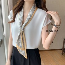 카라 KARRA (77까지)글로스체인스카프블라우스+브로치SET_A3M898