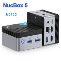 GMKtec-NucBox 5 휴대용 PC 인텔 N5105 DDR4 8GB SATA SSD 512GB 윈도우즈 11 프로 미니 소형 BT 4.2 와이파이 컴퓨터 4K HD, [02] 8GB 256GB