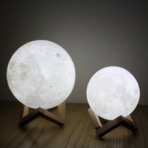 옆동네몰 입체 달 밝기조절 LED 무드등, 2색-13cm