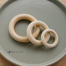 바다팩토리 나무 고리 우드링 마크라메 재료 3종, M - 4.5cm x 8mm (3개)
