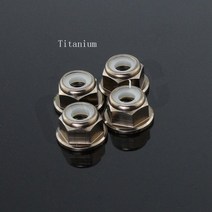 CNC 알루미늄 플랜지 나일론 잠금 너트 4 개 M4 여러 가지 빛깔의 1/10 1/8 1/14 RC 자동차 트럭 크롤러 드리프트 TRX4 SCX10 스카니아 범용 부품, Titanium 4pcs