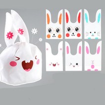 50p 스콘 휘낭시에 포장 귀여운 토끼봉투 모찌떡 수제쿠키 과자선물 유치원 복주머니 제과점, 1개, 소-아쿠아발토끼