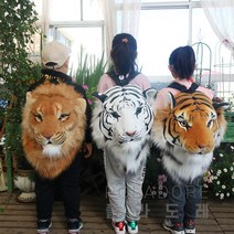 폴라도레 호랑이 사자 흑표범 실사 동물 인형 백팩 특이한 가방 L