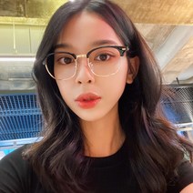 멜라크메 E386 하금테 안경 남자 여자 사각 투명 가벼운 하은테 반뿔테 반테 패션안경
