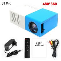 프리스타일 빔 프로젝터 미니 LED 홈 미디어 플레이어 오디오 휴대용 픽셀 1080P HDMI USB 비디오 비머 지원, AU 플러그, J9Pro 블루
