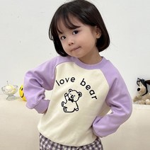 아이스토리키즈 러브곰 나그랑 맨투맨 유아동티셔츠