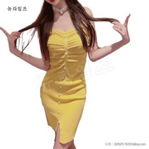 끈나시 원피스 여성 셔링 슬림 블랙짧은 치마 뉴타임즈 C11 P962K049