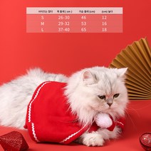 고양이 망토 펫 크리스마스 망토 모자 페스티벌 세트 변신룩 크리스마스룩 펫 옷, 레드, M
