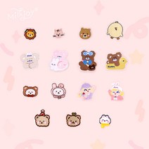캐릭터 와펜 스티커 DIY 자수 데코, 14.새싹곰