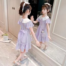 여아용 원피스 여름 2022 서양 스타일 중간 및 이전 어린이 여름 원피스 서브넷과 어린 여아용 공주 원피스 빠른배송
