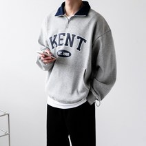기모 켄트 반집업 아노락 배색 오버핏 스트링 맨투맨(3color)