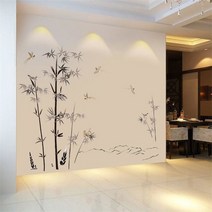 [목목]대나무 포인트벽지 벽장식 시트지 동양화 벽인테리어, 02타입