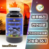 네츄럴마스터 블루베리 마스터 안토시아닌 베타카로틴 300캡슐 약5개월분 캐나다 직구