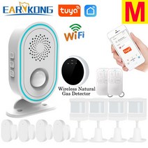 무선초인종 무선차임벨 도어벨 EARYKONG 와이파이 홈 알람 무선 433MHz 스트로브 사이렌 모션 적외선 PIR 인간 투야스스마트 스마트 라이프 앱, 13M