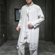 남자트렌치코트코디 남성 트렌치바바리 겨울 가을 차이나 단추 자수 페이크투피스 캐쥬얼 슬림 공연복 트렌드 1731737954