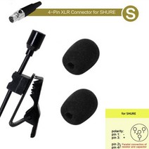 무선핀마이크 공연용무선마이크 펜톤마이크 무지향성 라발리에 라펠 클립 마이크 3.5mm 3 핀 4 XLR 휴대용, 05 S(For Shure), S For Shure