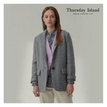 써스데이아일랜드 여성 스트라이프 코쿤 자켓(T212MJK131W) 396119