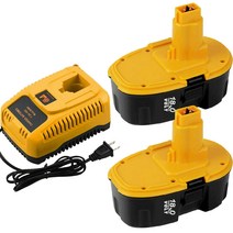 디월트 배터리 XRP 배터리/듀얼 충전기 DC9096-2 DC9098 DC9099용 18V 4600mAh 18볼트, 1×charger+2×4.0Ah battery