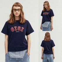 5252 BY OiOi 네이비 남여공용 캐쥬얼 라운드 반팔 티셔츠 52BHSICTS01 230187
